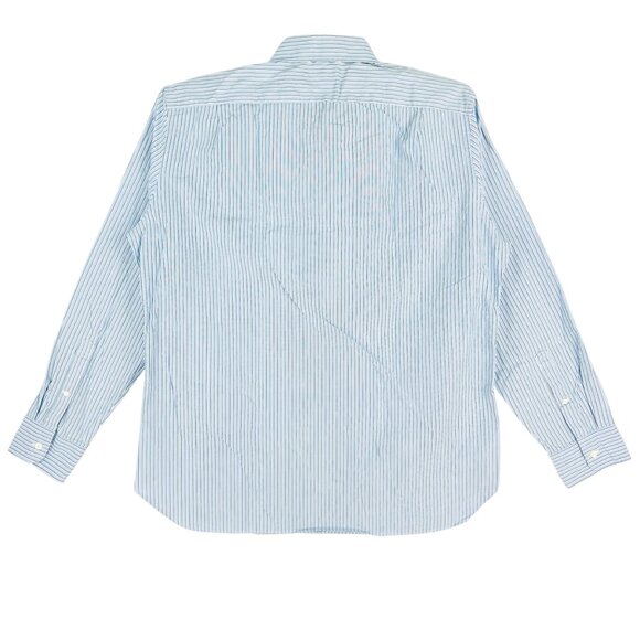 J. Crew Haberdashery Men's Blue/Green Striped Button-Down Shirt Size XL 17-17.5 - Picture 2 of 10